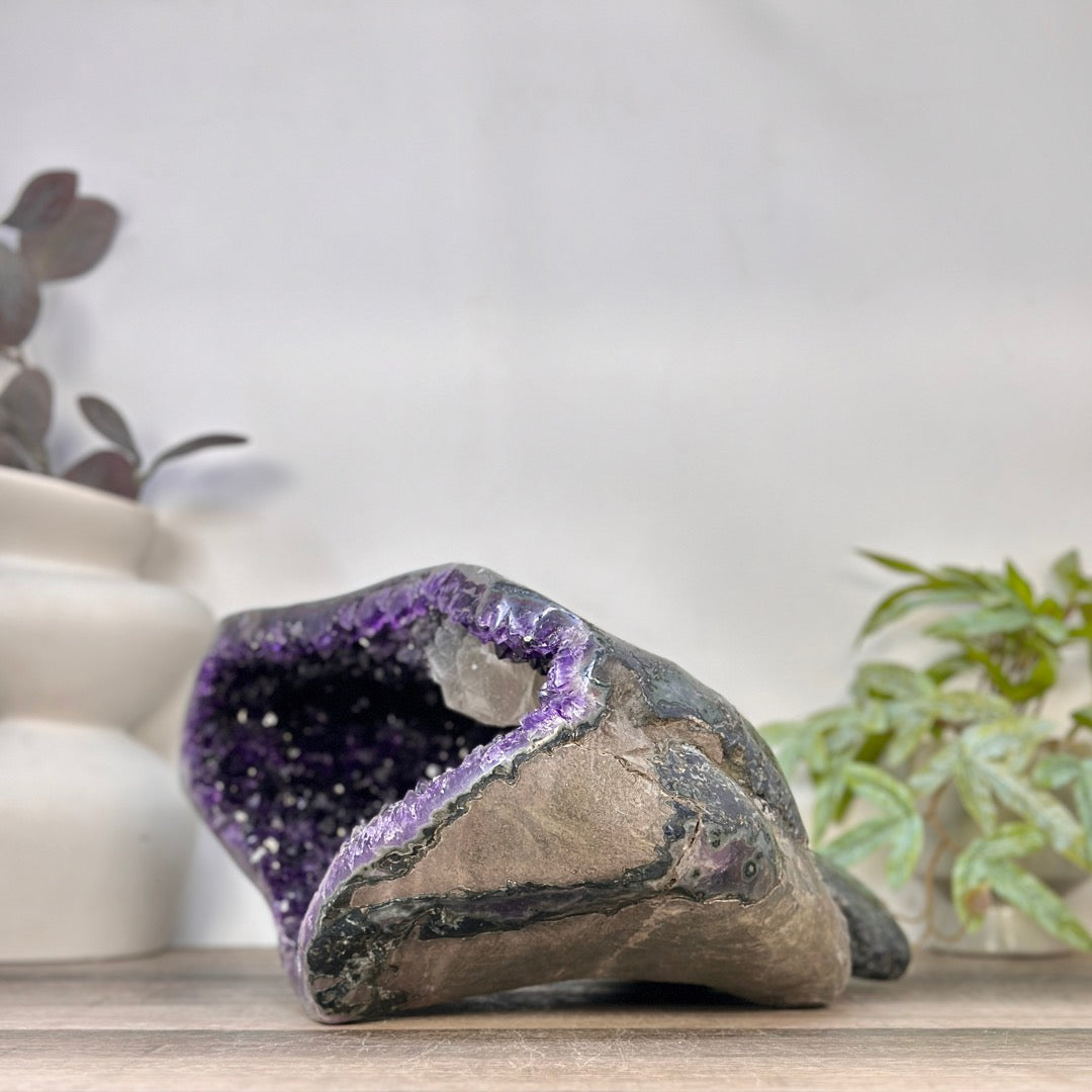 Huge Natural Amethyst Geode with Calcite Formations - STGE0089