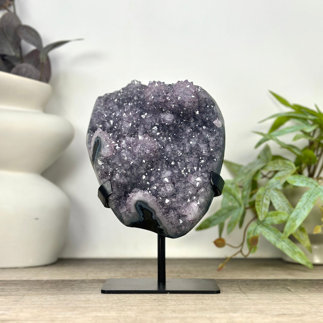 Natural Sirit Amethyst Crystal Formation on stand - MWS3297