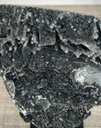 Black Druzy Mineral Specimen – Natural Crystal Cluster for Home Decor Display - MWS2621