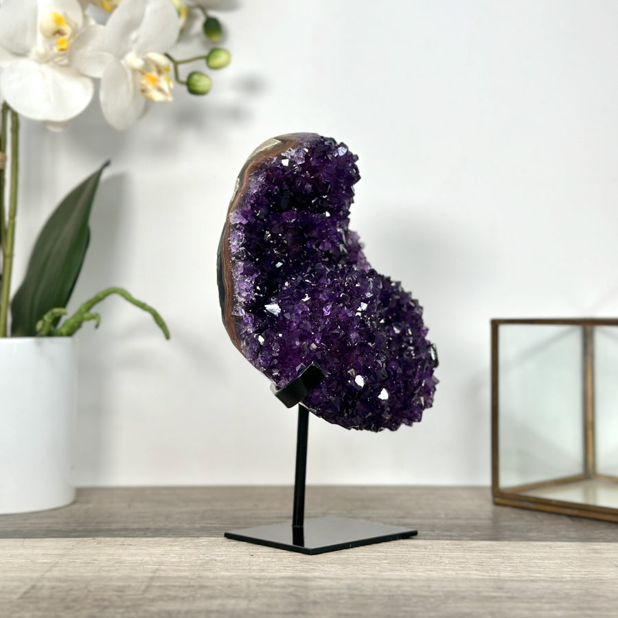 Purple Amethyst Cluster on Stand - Home or Office Display Specimen - MWS2631