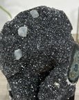 Black Druzy Quartz Crystal with Agate Mineral Specimen - MWS2622