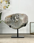 Natural Quartz Druzy Cluster with Metal Stand - MWS2775