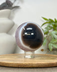 Amethyst & Banded Agate Sphere Geode with Druzy Crystal Cavity - SPH0182