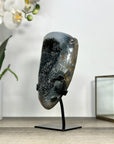 Black Amethyst Geode with Calcite Crystal Specimen - MWS2848