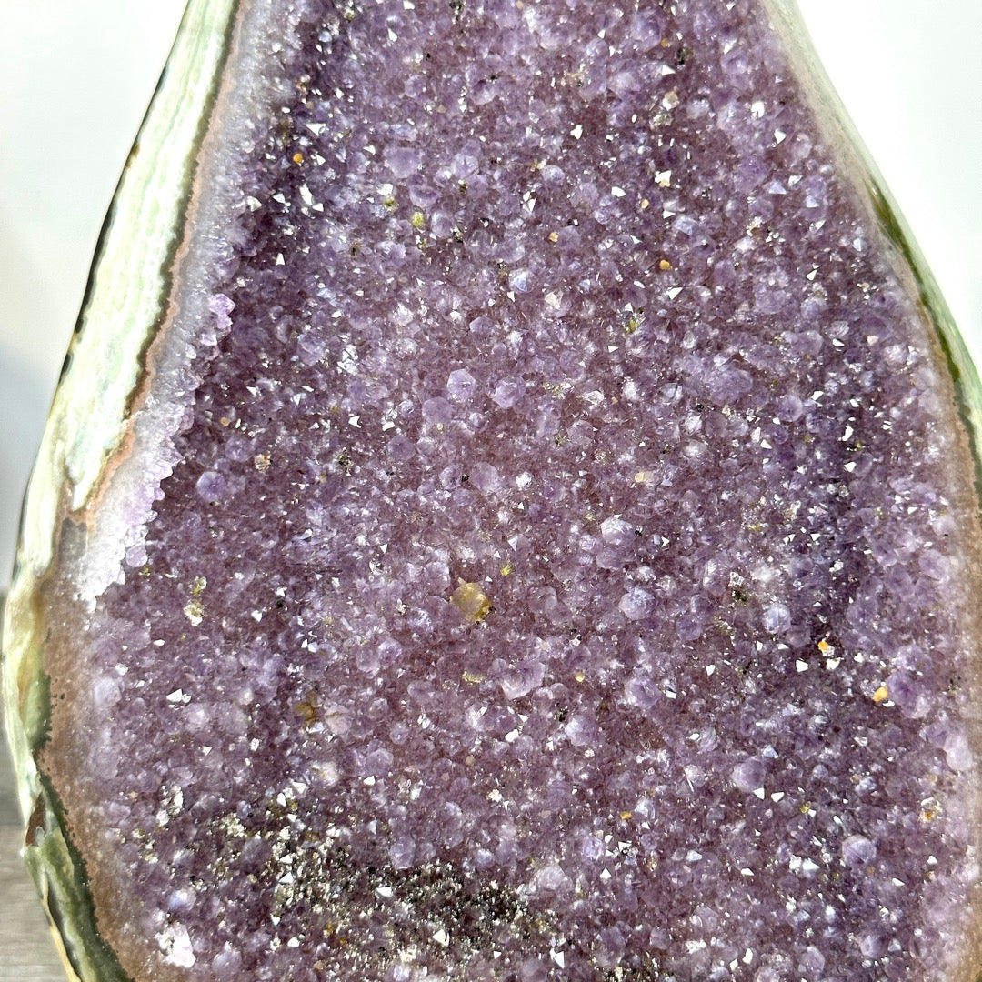 Huge Natural Amethyst Cathedral with Unique Green Jasper Shell - CBP1430