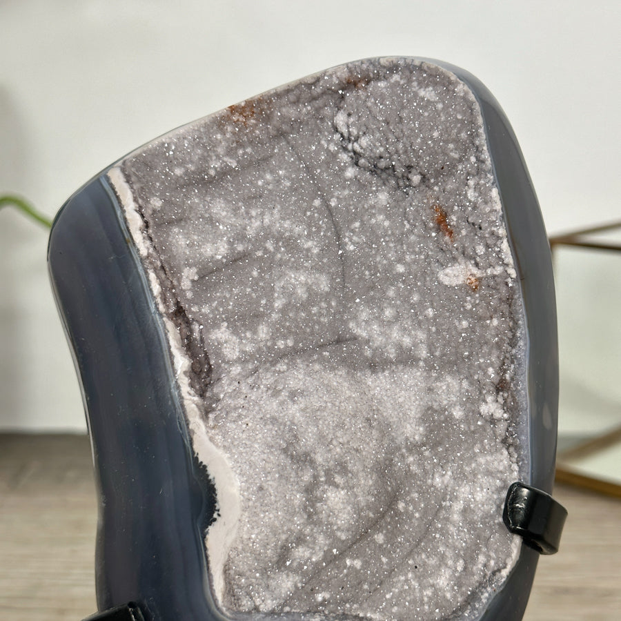 Natural Uruguayan Agate Geode with Druzy Interior - MWS3017