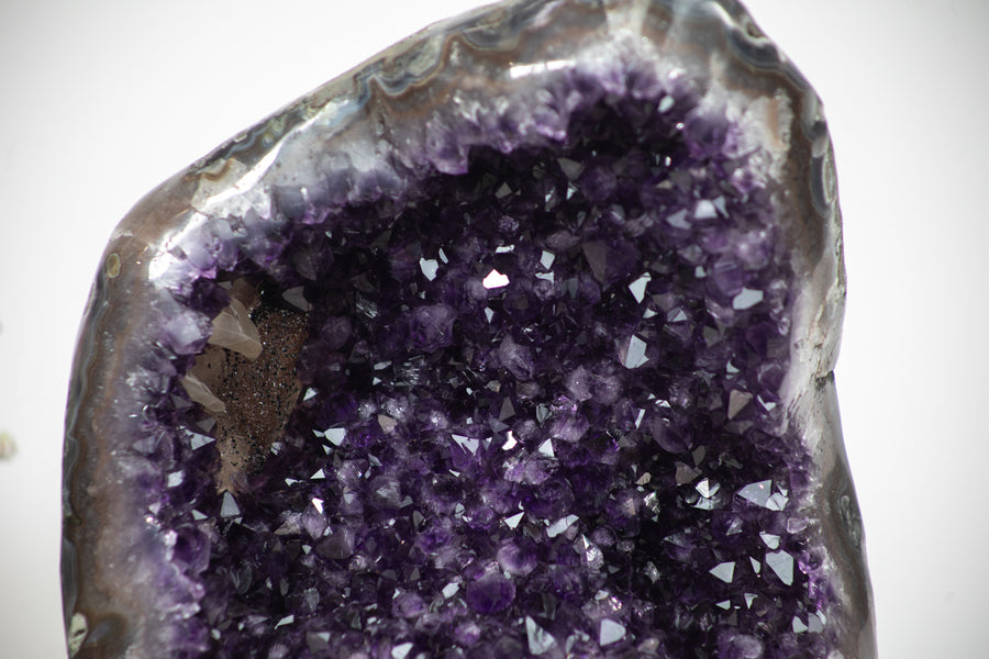 15.7 in High Huge A grade Uruguayan Amethyst with Deep Purple Crystals & Natural Calcite - MWS0349