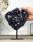 Top Grade Deep Purple Amethyst Stone with Calcite Formations - MWS2777