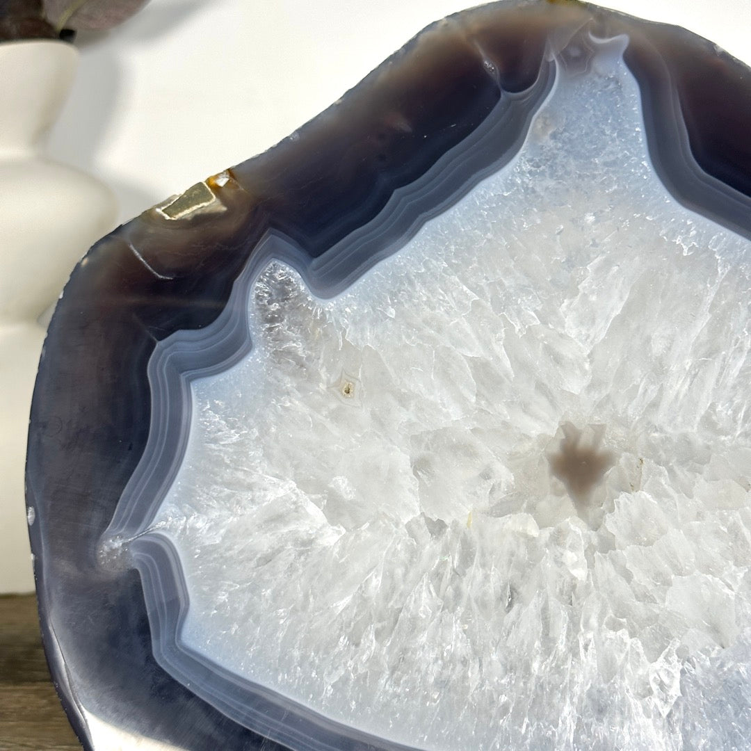 Large Natural Blue Banded Agate Slice - SLC0022