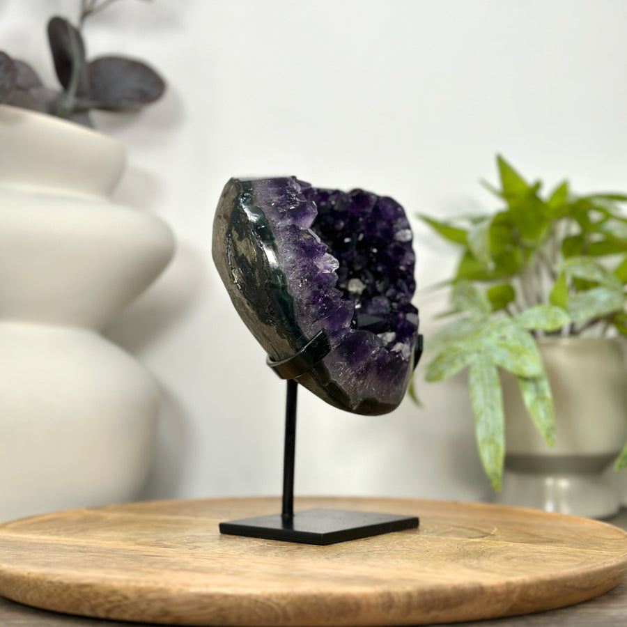 Uruguayan Amethyst Geode on Metal Stand - MWS3047