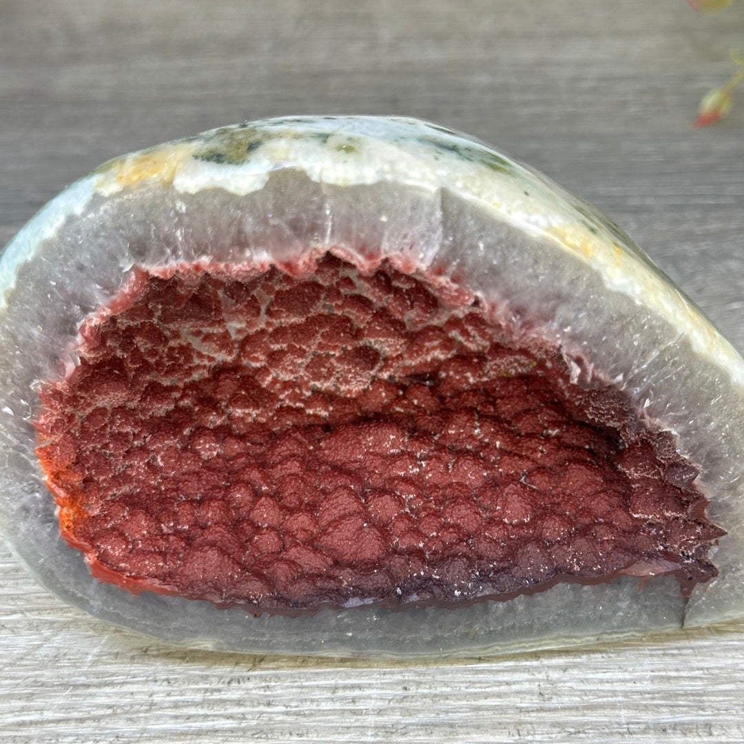 Unique Natural Red Quartz Geode from Uruguay - STGE0057