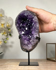Natural Uruguayan Amethyst Geode, Metallic Stand included - MWS1839