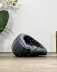Natural Amethyst Druzy & Blue Banded Agate Stone Geode - STGE0018