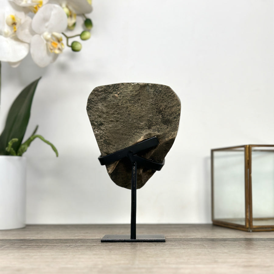 Amethyst Geode with Quartz Shell– Natural Specimen on Stand - MWS2861