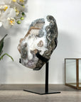 Quartz Crystal with Calite Geode on Stand Mineral Specimen