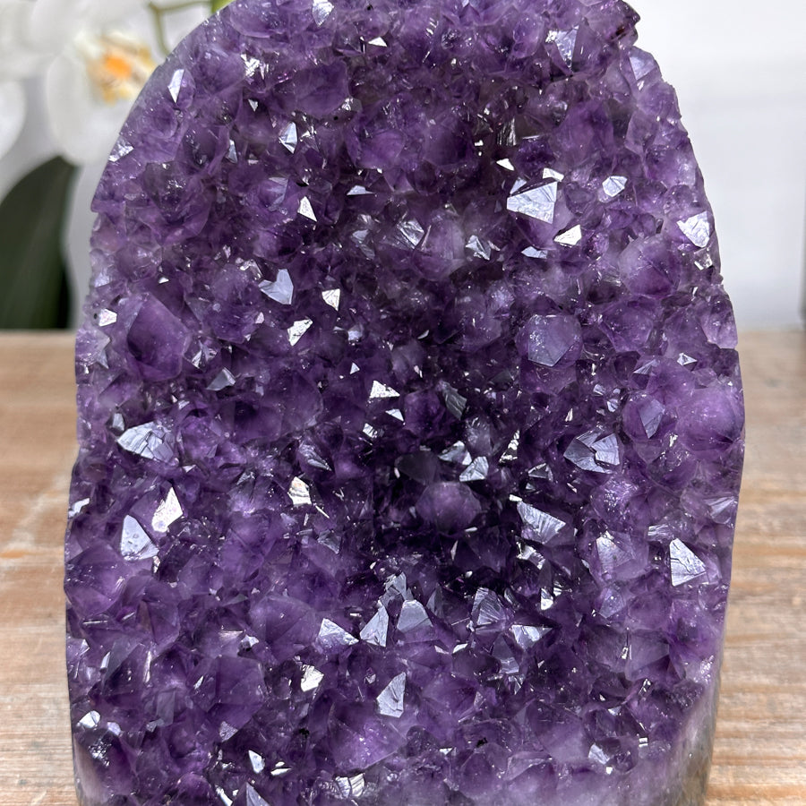 Amethyst Crystal Cluster Geode with Purple Points - CBP1158