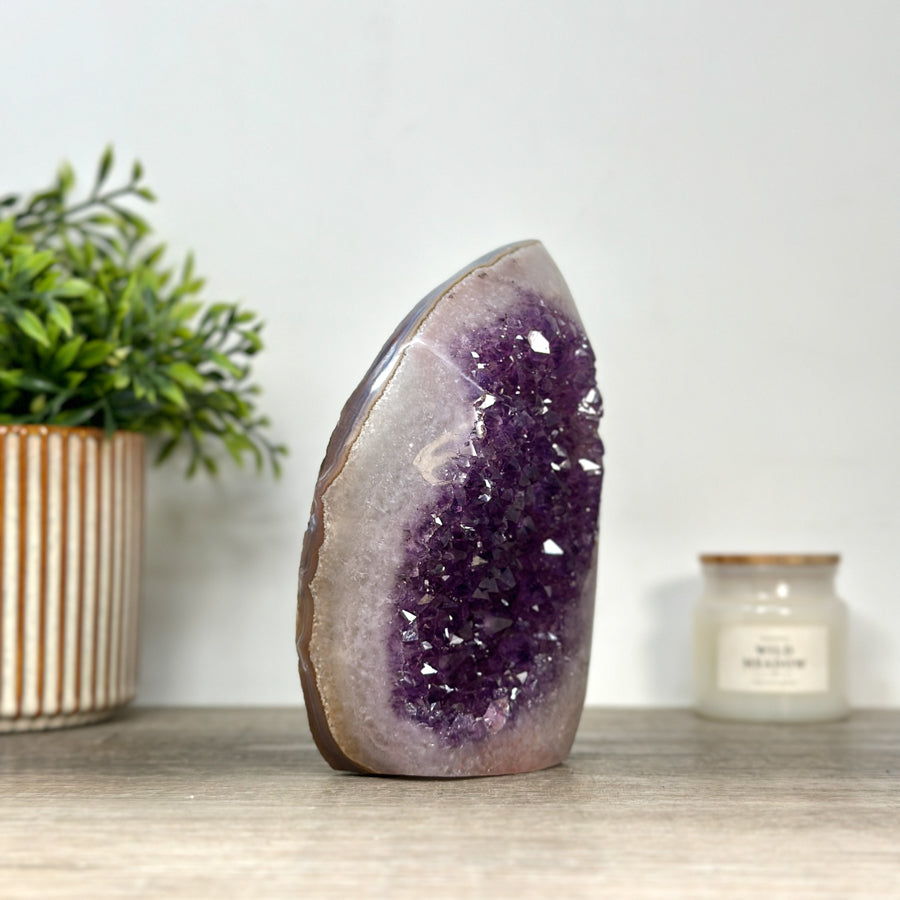Amethyst Stone Flame Carving - FST0170