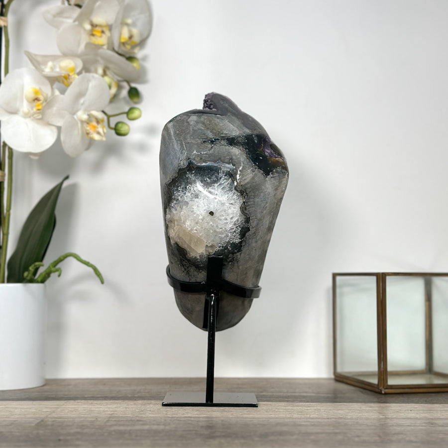 Amethyst Crystal Cluster on Stand - Deep Purple Sparkling Crystals - MWS2645