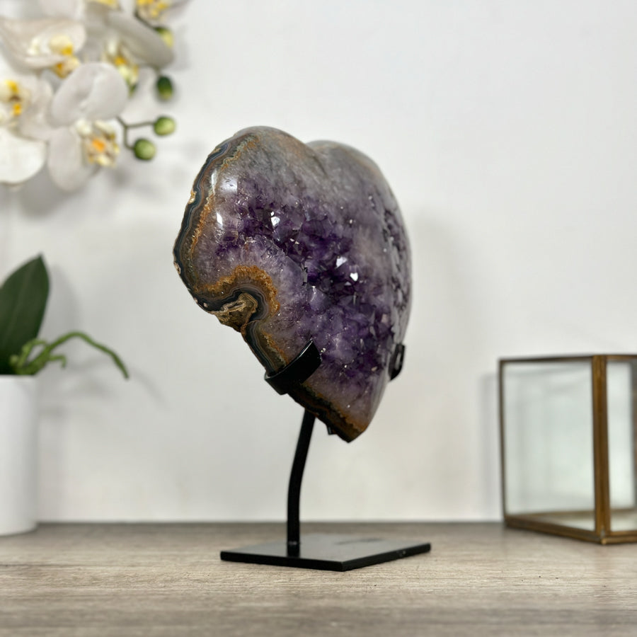 Amethyst, Quertz &amp; Agate Stone Heart Portal - HST0342