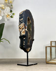 Natural Agate & Quartz Druzy Stone Portal with Metal Stand - MWS2237