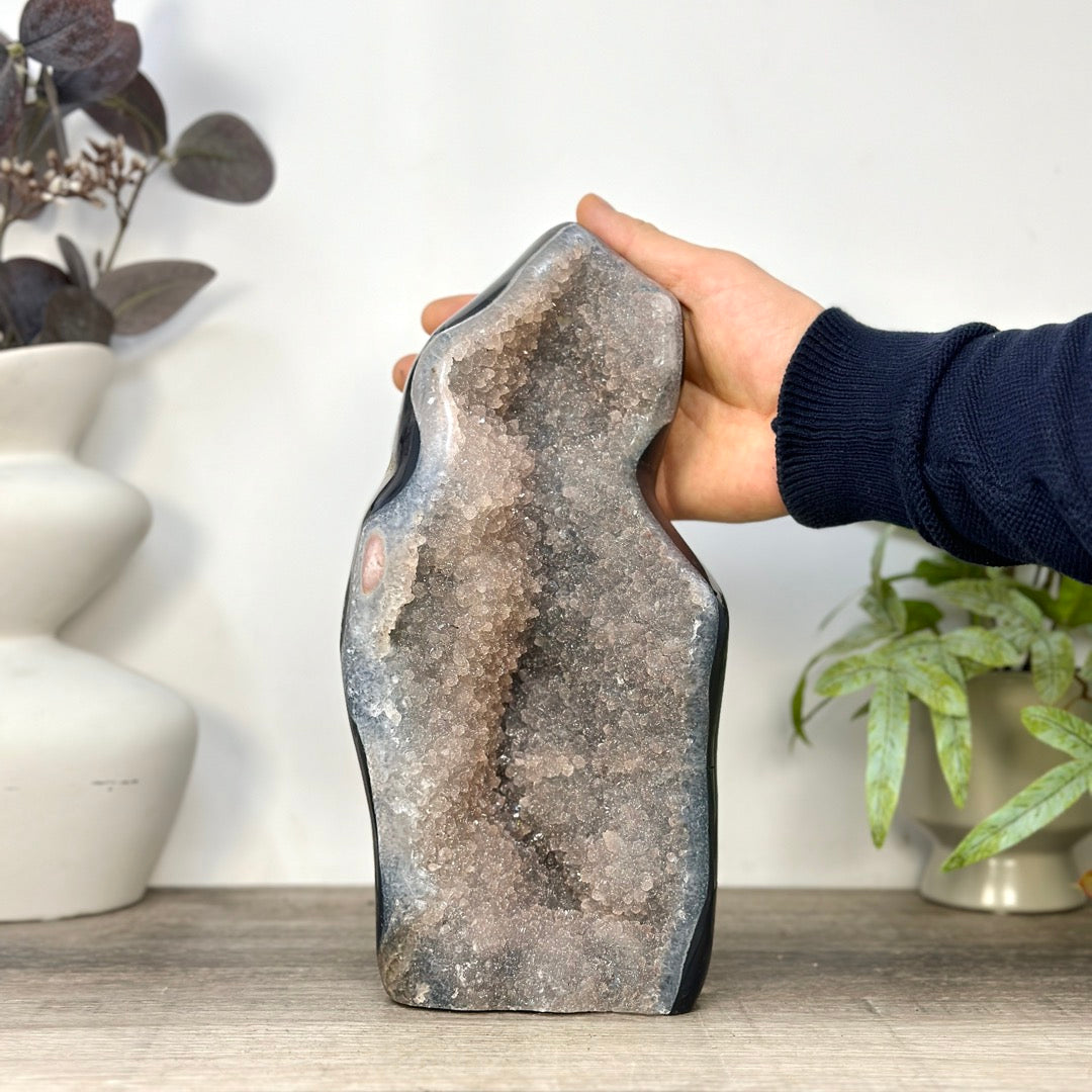 Huge Natural Agate &amp; Sugar Quartz Druzy Statement Piece - CBP1427