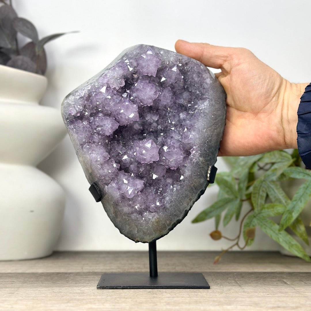 Large Natural Amethyst Formation on Stand with Stalactites - MWS3298