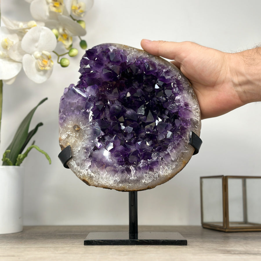 A Grade Amethyst Crystal Cluster with Large Deep Purple Crystals - MWS2032