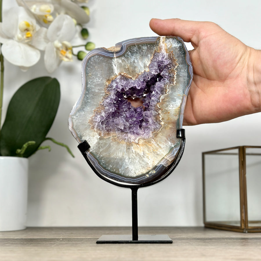 Amethyst Geode Slice with Deep Purple Crystals - MWS2907