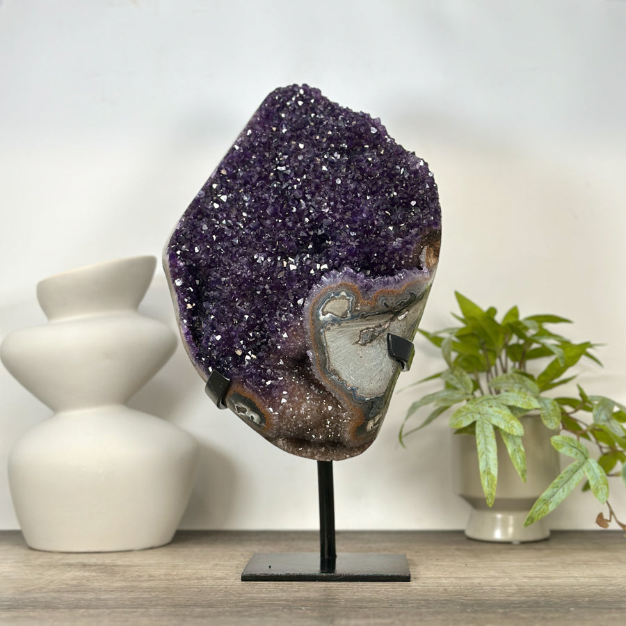 Huge Natural Bicolor Amethyst Cluster - Stand Included - MWS3041