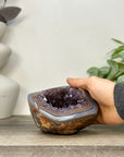 Amethyst & Banded agate Stone Geode - STGE0062