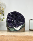 Amethyst Crystal Geode with Dark Purple Druzy for Home or Office Display - CBP1154