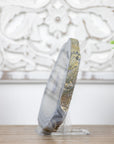 Blue Banded Agate & Quartz Stone Slice - SLC0009