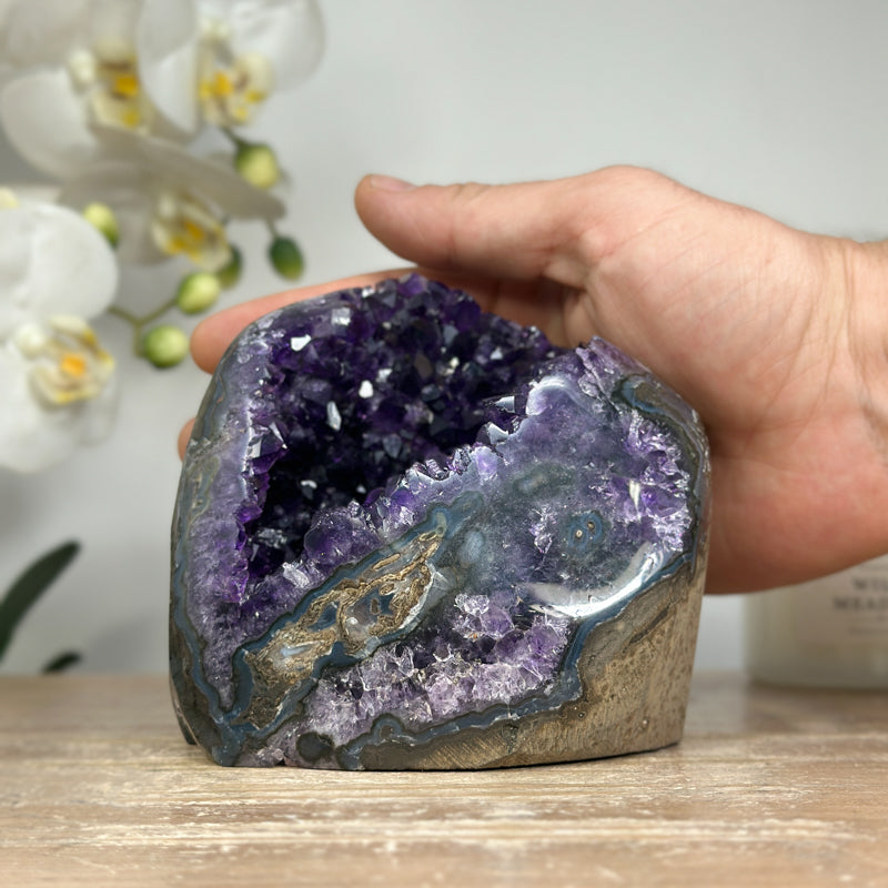 Deep Purple Natural Amethyst Cathedral Geode - CBP1087