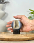 Banded Agate & Quartz Druzy Sphere Geode - SPH0210