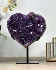 Large Natural Amethyst Stone Heart Carving - HST0294