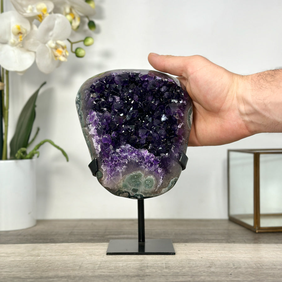 Amethyst Crystal Cluster with Dark Purple Crystals - MWS2692