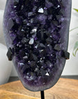 Deep Purple Amethyst Geode on Metal Stand - Perfect for Home Decor - MWS3061