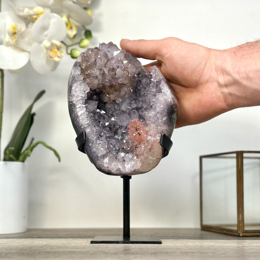 Amethyst Crystal Cluster with Pink Highlights Crystals - MWS2608