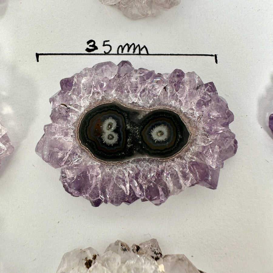 Unique Amethyst Stalactite Slices Set - Natural Crystal for Handmade Jewelry - STS0082