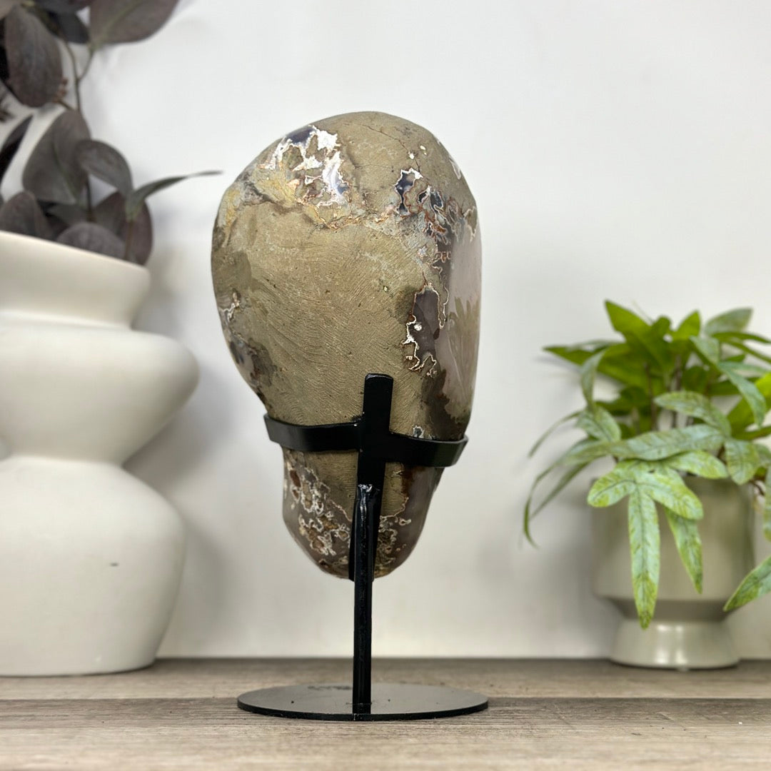 Natural Light Peach Tone Quartz Geode on Stand - MWS3363