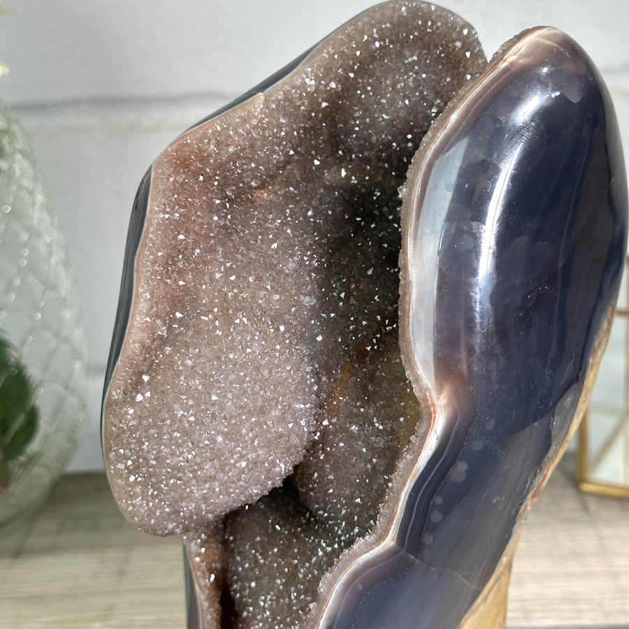 Large Natural Uruguayan Agate Geode Statement Piece - CBP1254