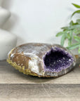 Natural Amethyst Geode with Polished Quartz Shell - STGE0049