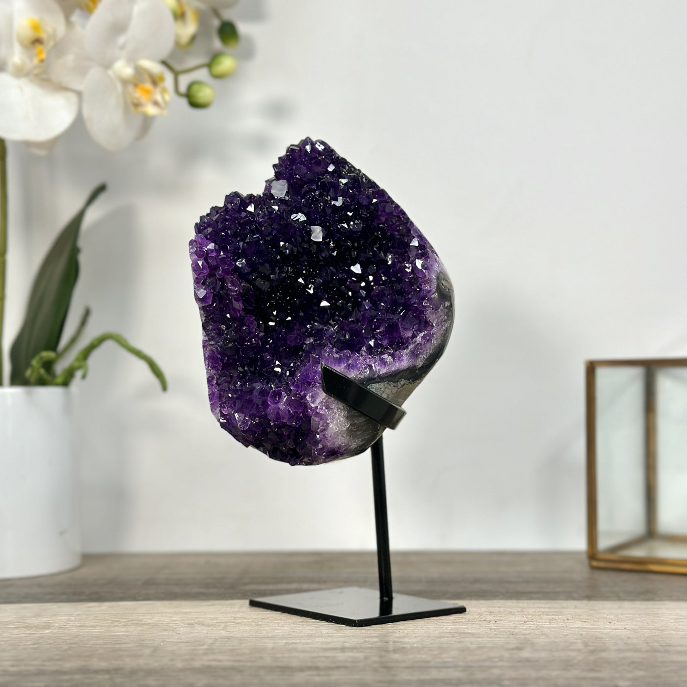 Top Grade Amethyst Crystal Cluster with Deep Purple Points for Home Decor - MWS2676