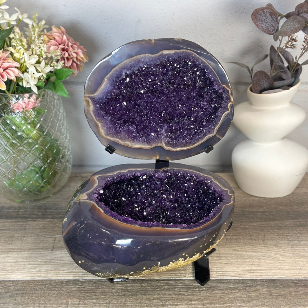 Huge Natural Amethyst Geode with Agate Shell - MWS3403