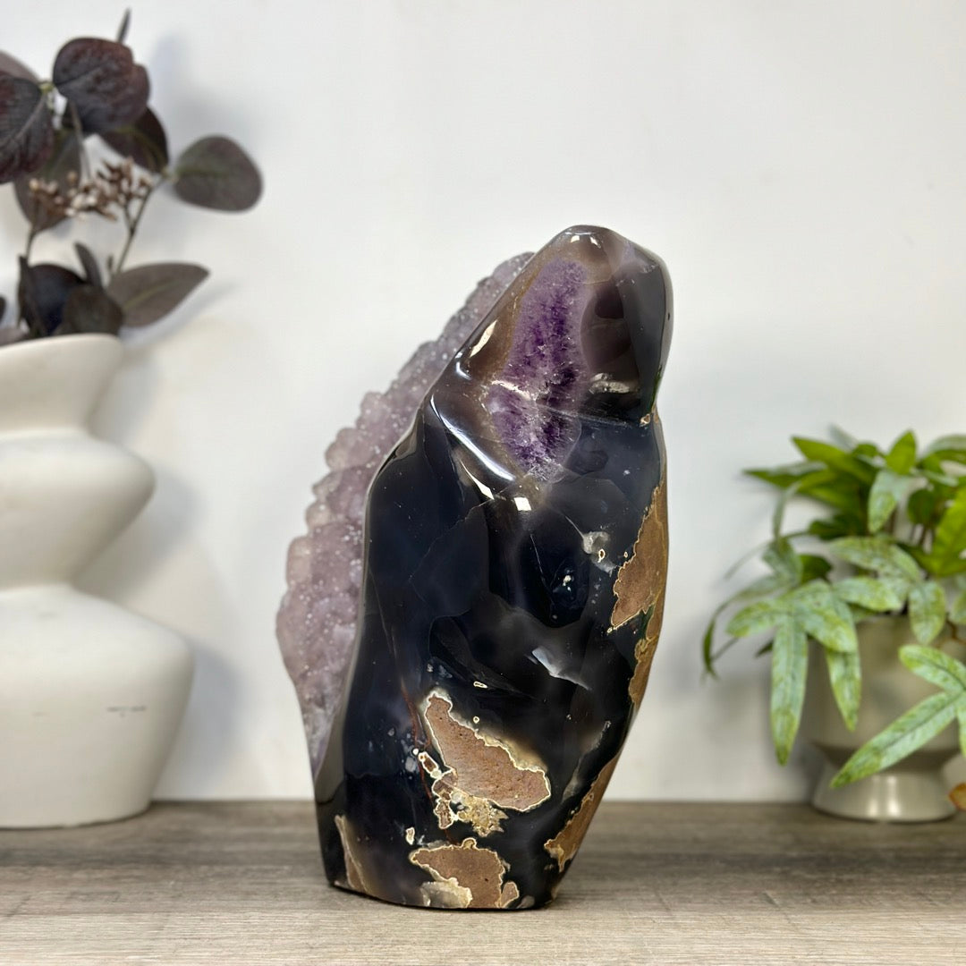 Uruguayan Sugar Amethyst &amp; Agate Statement Piece for Home Decor - CBP1433