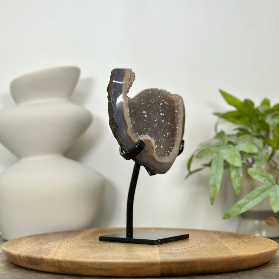 Agate &amp; Quartz Uruguayan Crystal Heart - HST0353