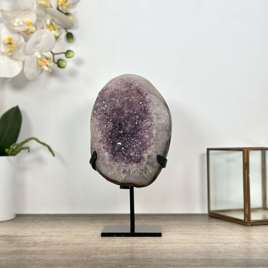 Natural Amethyst Geode on Stand - MWS3029