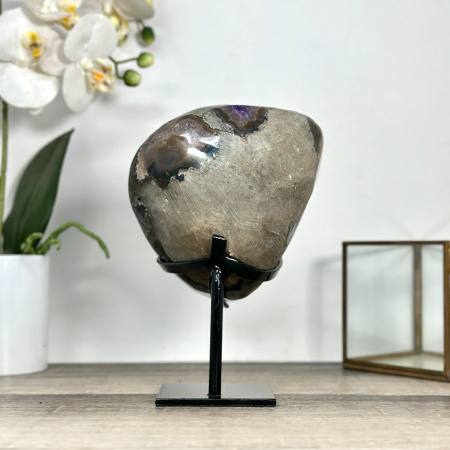 Deep Purple Amethyst Geode With Metal Stand - MWS2768