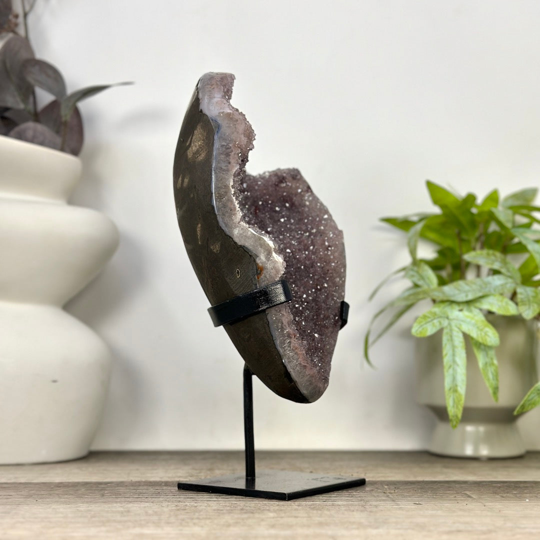 Pink Tone Amethyst with handmade Metal Stand - MWS3358