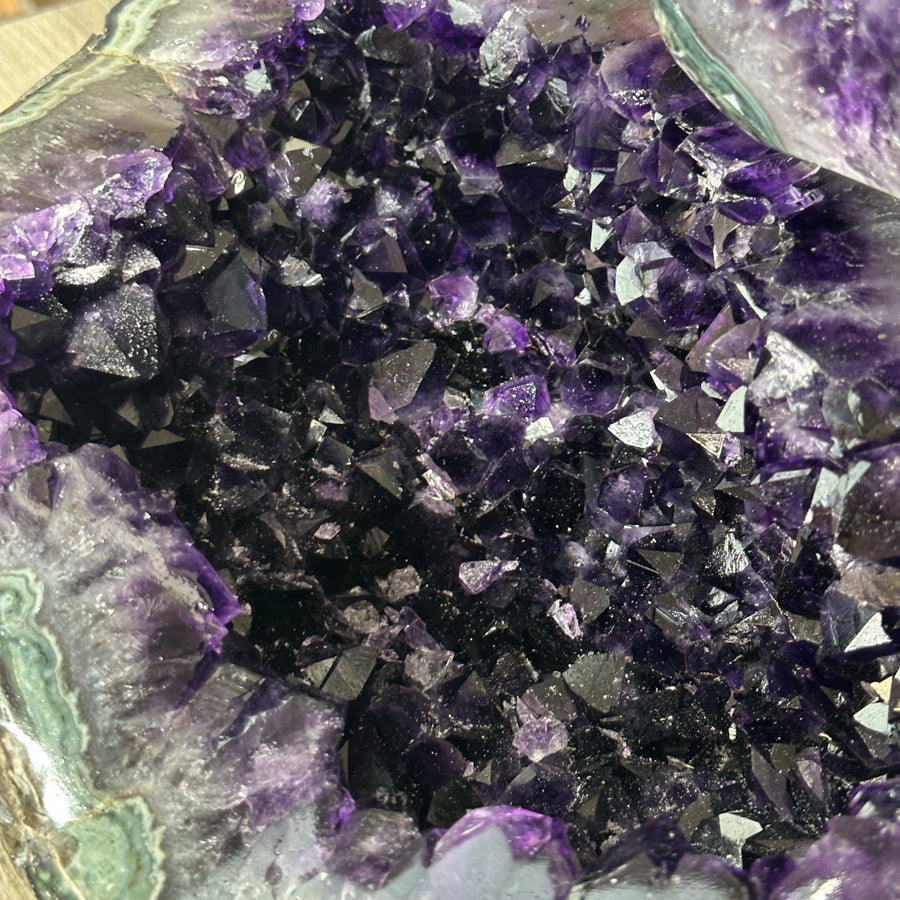 Huge 43 lb Natural Amethyst &amp; Green Jasper Geode - MWS2994